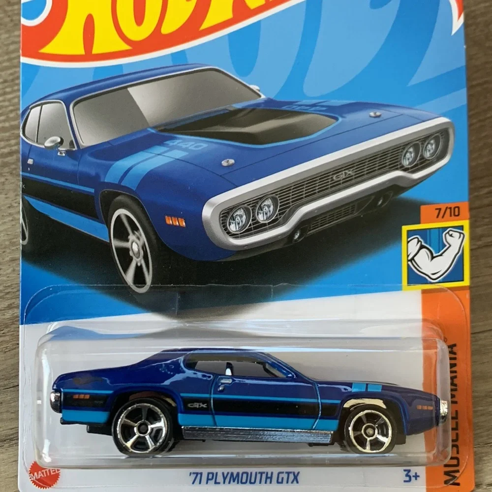 Hot Wheels Car 1971 Plymouth GTX Blue Car HotWheels Muscle Mania Mattel 2023 New
